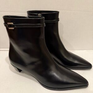 Vince Bela Black Leather Booties | Size 6 | NWOB